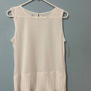 Talbots sleeveless pleat-trim blouse